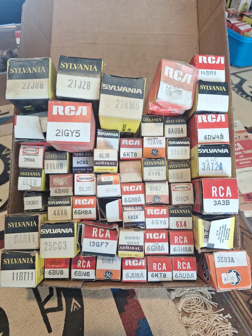 Vintage Vacuum Tubes Lot of 53 NOS Boxed RCA Sylvania GE Radio TV Audio